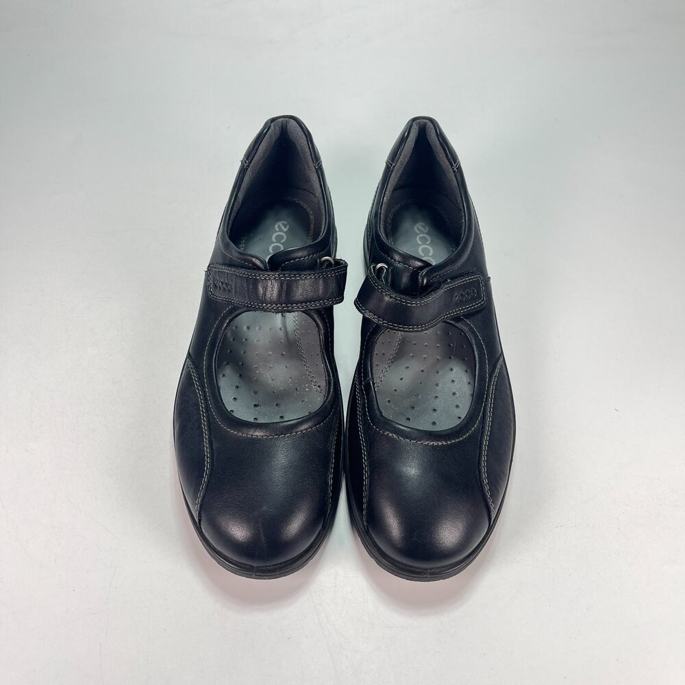 ECCO Dash Mary Jane Black Leather Comfort Flats Shoes Women's Size US 8.5 EU 39 - Picture 3 of 11